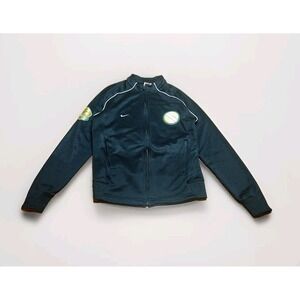 Nike Team Vintage Soccer Jersey‎ Full Zip Jacket #9 Medium Youth Boys Black
